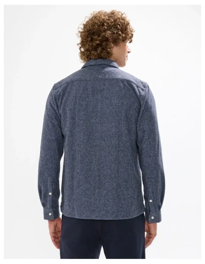 Marcs Wright Dogtooth Shirt in Navy