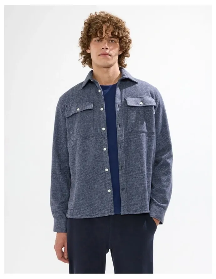 Marcs Wright Dogtooth Shirt in Navy