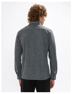 Marcs Wright Dogtooth Shirt in Charcoal