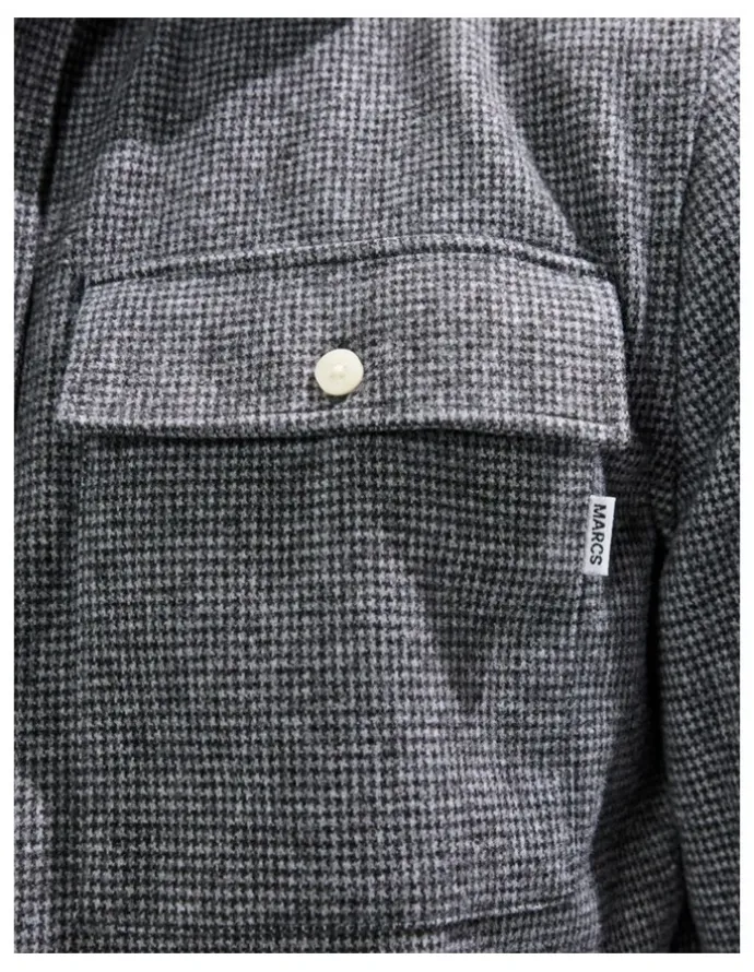 Marcs Wright Dogtooth Shirt in Charcoal