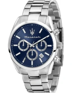 Maserati Attrazione Stainless Steel Chronograph Watch 43mm in Silver