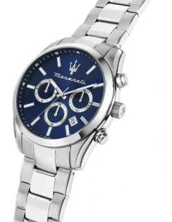 Maserati Attrazione Stainless Steel Chronograph Watch 43mm in Silver