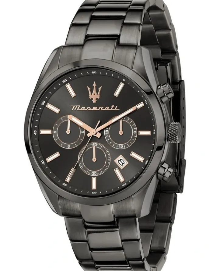 Maserati Attrazione Stainless Steel Watch 43mm in Black