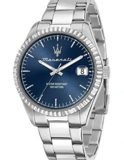 Maserati Competizione Silver Stainless Steel Watch 43mm in Silver