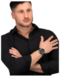 Maserati Sfida Stainless Steel Chronograph Watch in Black