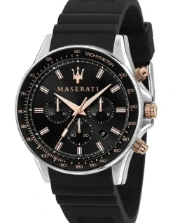 Maserati Sfida Stainless Steel Chronograph Watch in Black