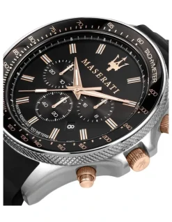 Maserati Sfida Stainless Steel Chronograph Watch in Black
