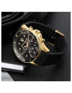 Maserati Sfida Stainless Steel Chronograph Watch 44mm in Black