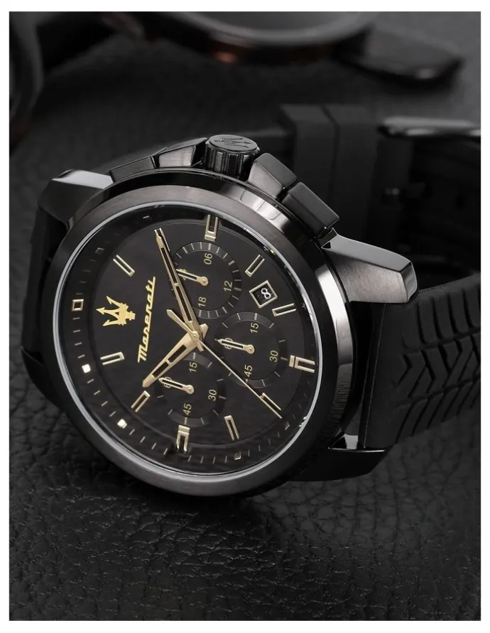 Maserati Successo Chronograph Quartz Watch 44mm in Black