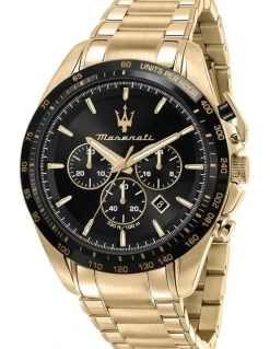 Maserati Traguardo Chronograph Watch 45mm in Gold