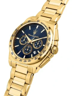 Maserati Velocita Chrono Dial Stainless Steel Strap Watch 43mm in Gold