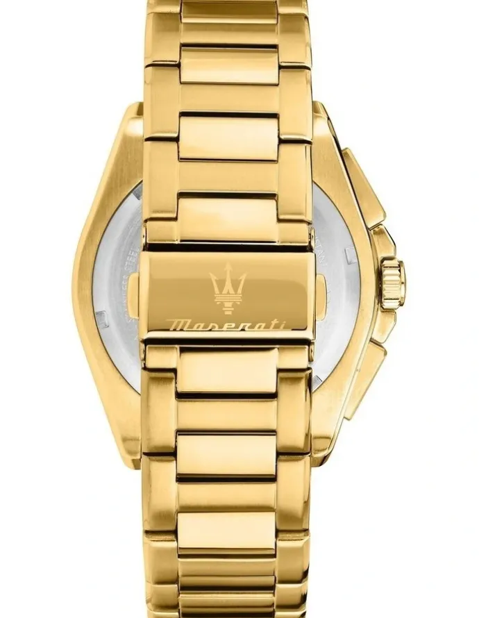 Maserati Velocita Chrono Dial Stainless Steel Strap Watch 43mm in Gold