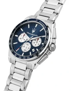 Maserati Velocita Chrono Dial Stainless Steel Strap Watch 43mm in Silver