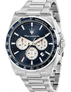 Maserati Velocita Chrono Dial Stainless Steel Strap Watch 43mm in Silver
