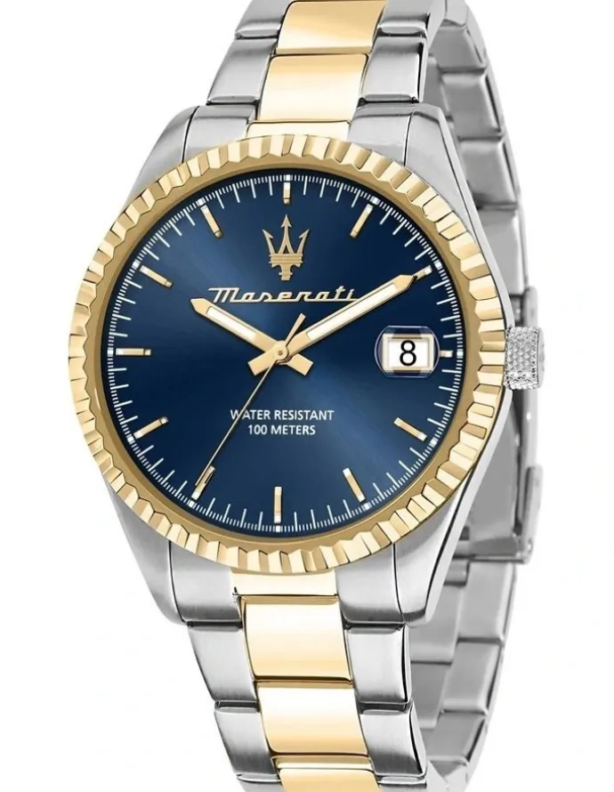 Maserati Competizione Two Tone Watch 43mm in Silver