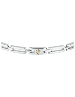 Maserati Iconic Stainless Steel Logo Bracelet in Silver