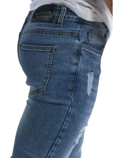 Mayfair Classic Ash Distressed Jean in Blue