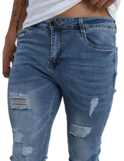 Mayfair Classic Ash Distressed Jean in Blue