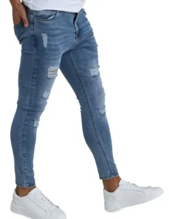 Mayfair Classic Ash Distressed Jean in Blue