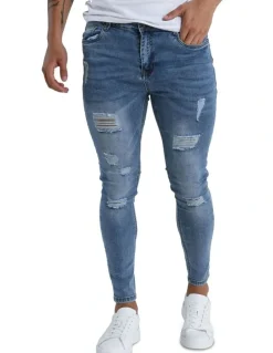 Mayfair Classic Ash Distressed Jean in Blue