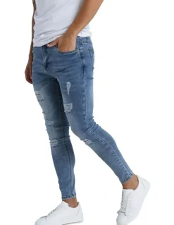 Mayfair Classic Ash Distressed Jean in Blue