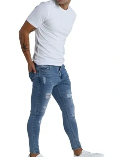 Mayfair Classic Ash Distressed Jean in Blue