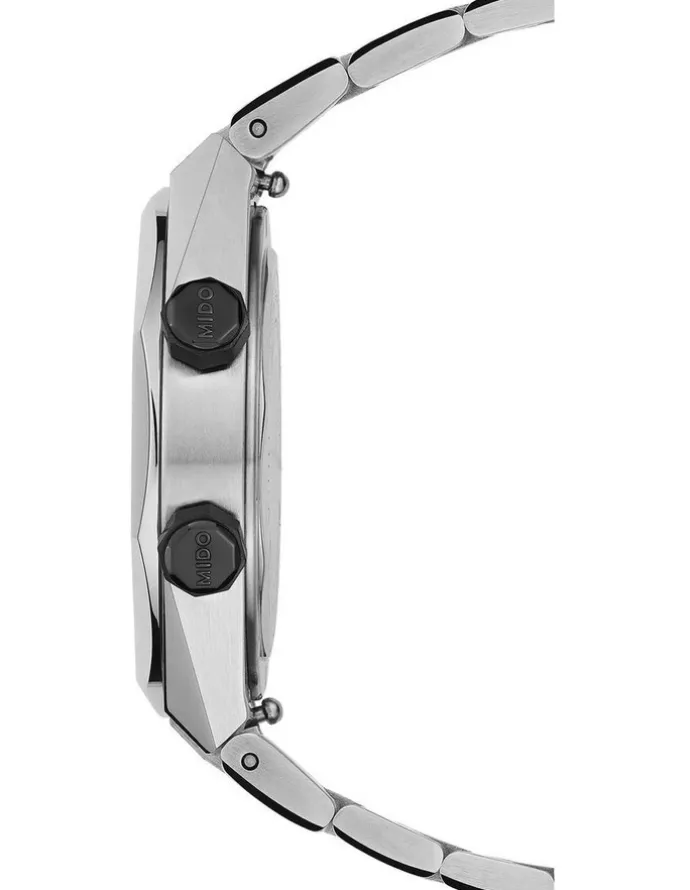 Mido Multifort 8 Two Crowns Watch in Silver