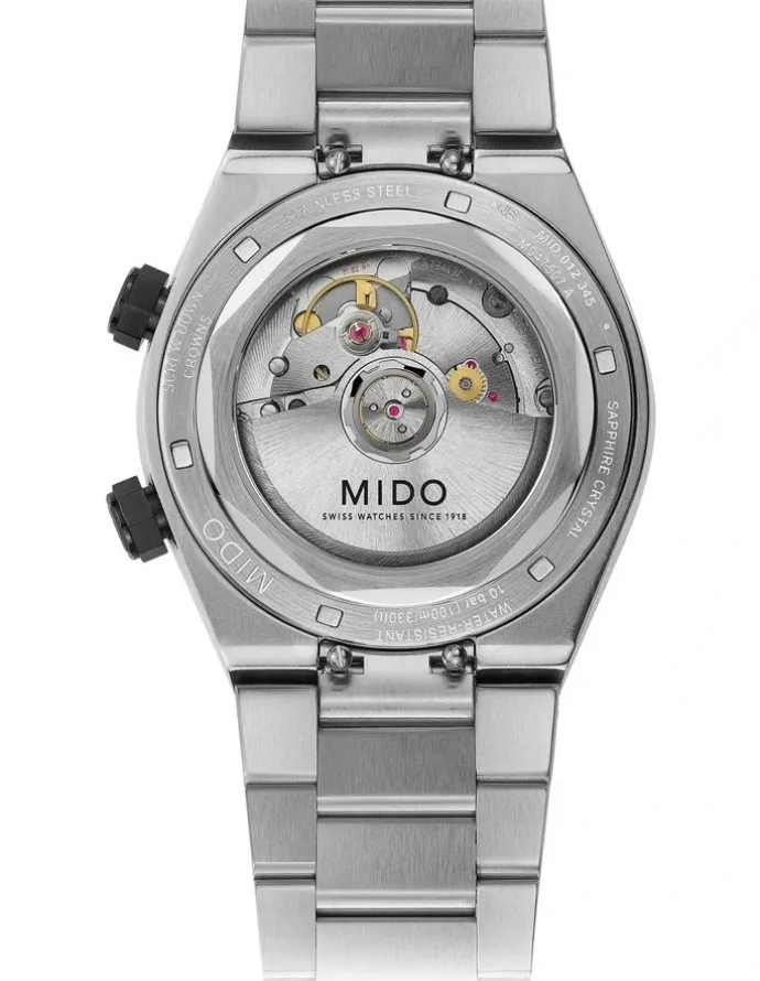 Mido Multifort 8 Two Crowns Watch in Silver