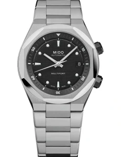 Mido Multifort 8 Two Crowns Watch in Silver