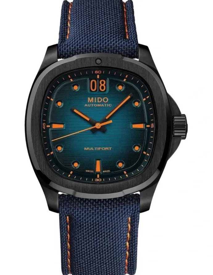 Mido Multifort TV Big Date Watch in Blue