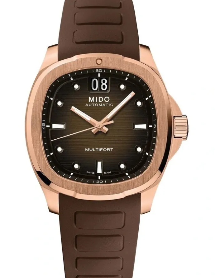 Mido Multifort TV Big Date Watch in Brown