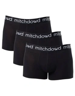 Mitch Dowd Bamboo Mid Length Trunk 3 Pack in Black