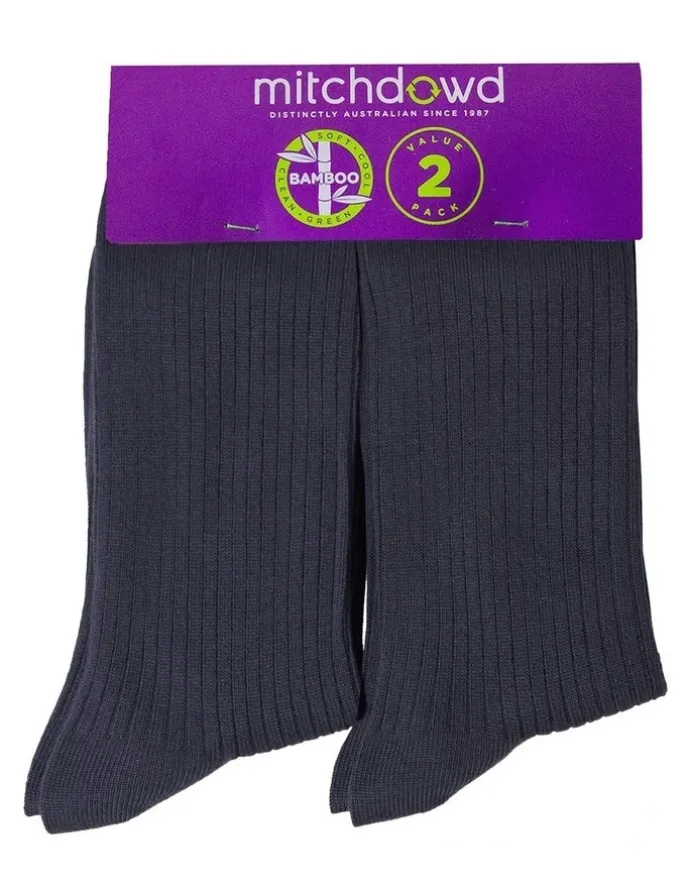 Mitch Dowd Bamboo Rib Socks 2 Pack in Blue
