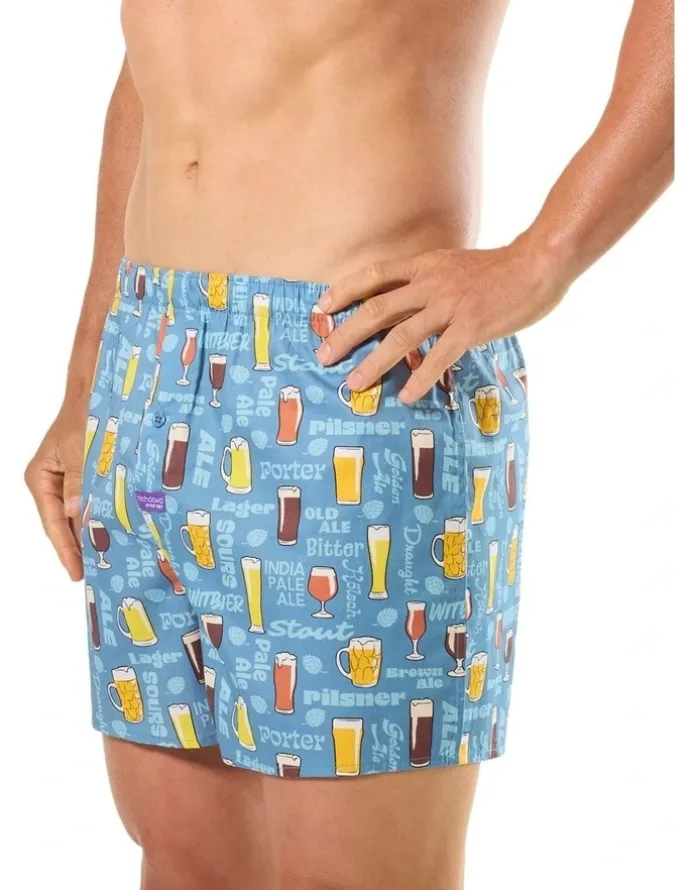 Mitch Dowd Beer Me Cotton Woven Boxers 3 Pack in Multi
