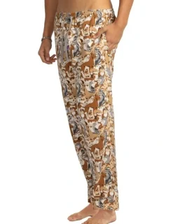 Mitch Dowd Dog Yard Flannel Sleep Pants in Beige