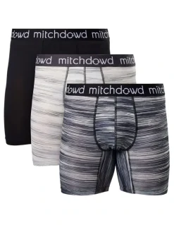 Mitch Dowd Eco Micro Recycled Repreve Comfort Trunk 3 Pack in Black/White