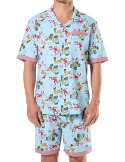 Mitch Dowd Family Knit Pyjama Set in Blue