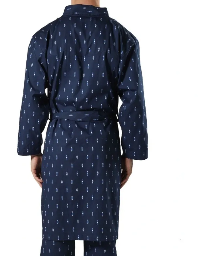 Mitch Dowd Flint Cotton Robe in Navy