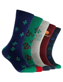 Mitch Dowd Frontier Follies Cotton Socks 5 Pack in Multi