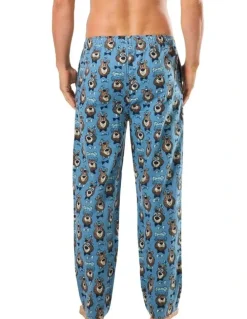 Mitch Dowd Grizzly Bows Flannel Pyjama Pant in Blue