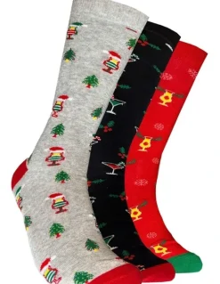 Mitch Dowd Holiday Cheer Gift Box Cotton Socks 3 Pack in Multi