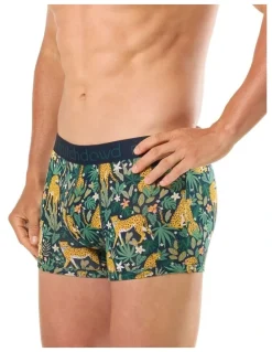 Mitch Dowd Leopard Bamboo Trunks 2 Pack in Green