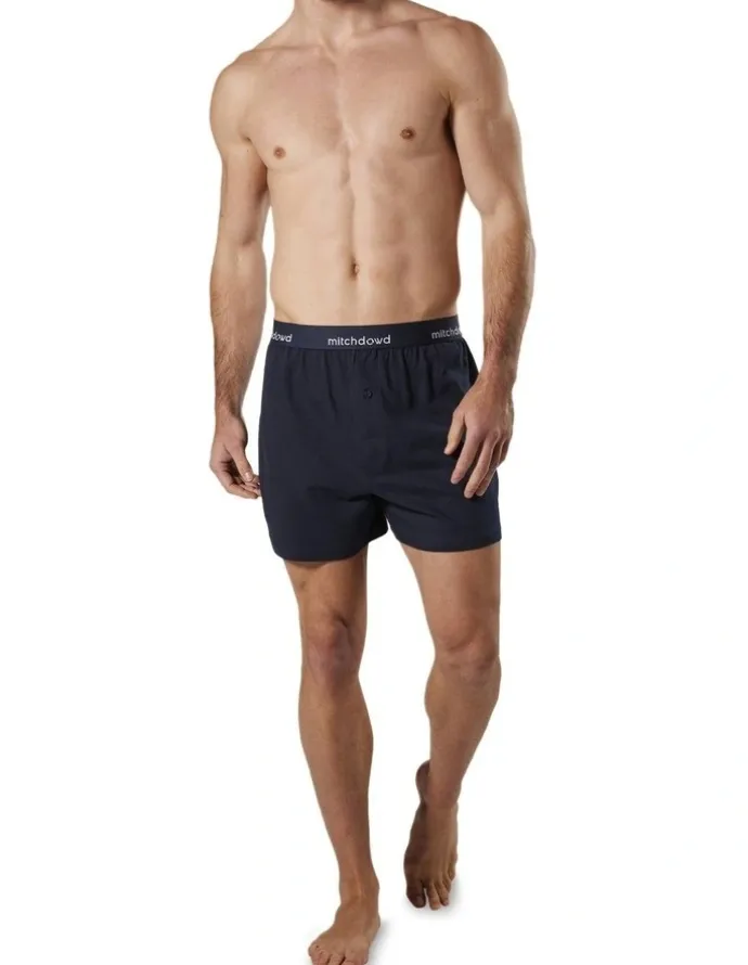 Mitch Dowd Loose Fit Knit Boxer Shorts 3 Pack in Navy