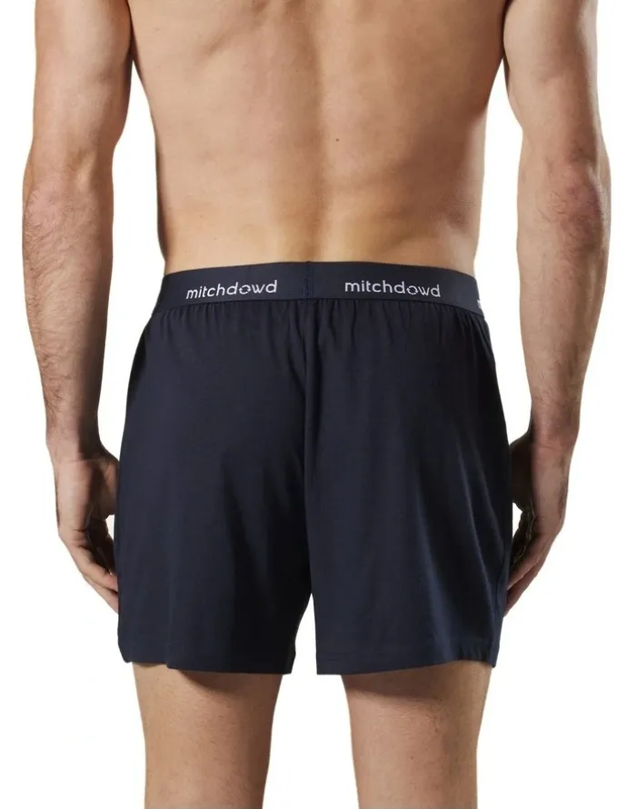 Mitch Dowd Loose Fit Knit Boxer Shorts 3 Pack in Navy