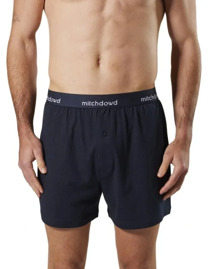 Mitch Dowd Loose Fit Knit Boxer Shorts 3 Pack in Navy