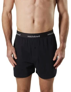 Mitch Dowd Loose Fit Knit Boxer Shorts 3 Pack in Black