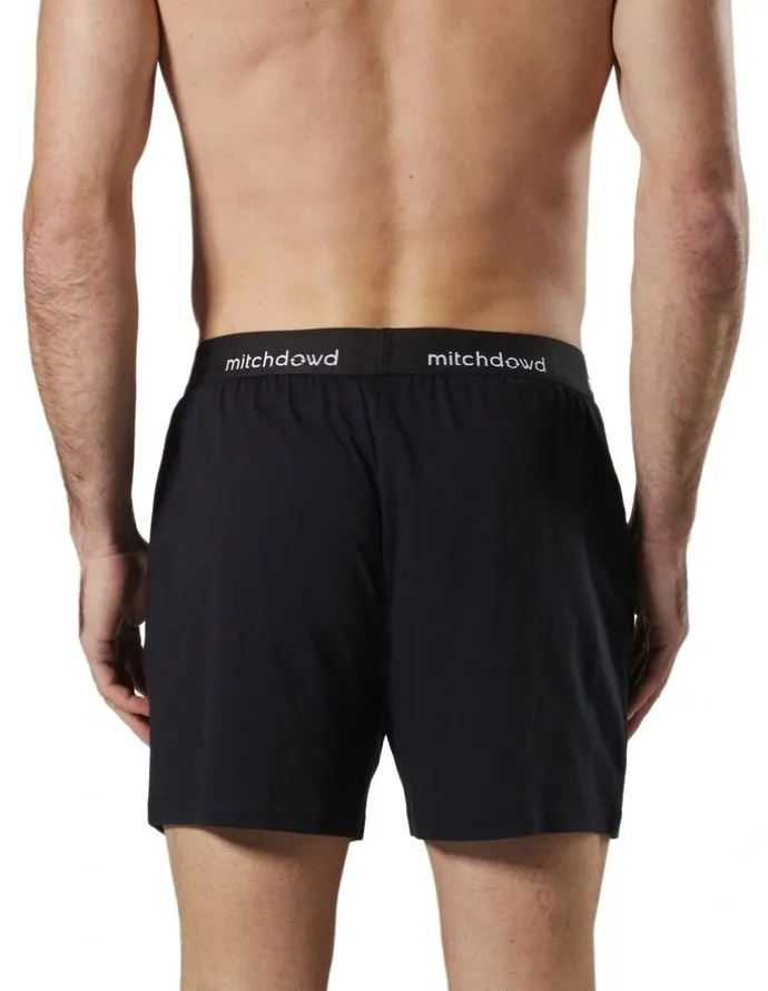 Mitch Dowd Loose Fit Knit Boxer Shorts 3 Pack in Black