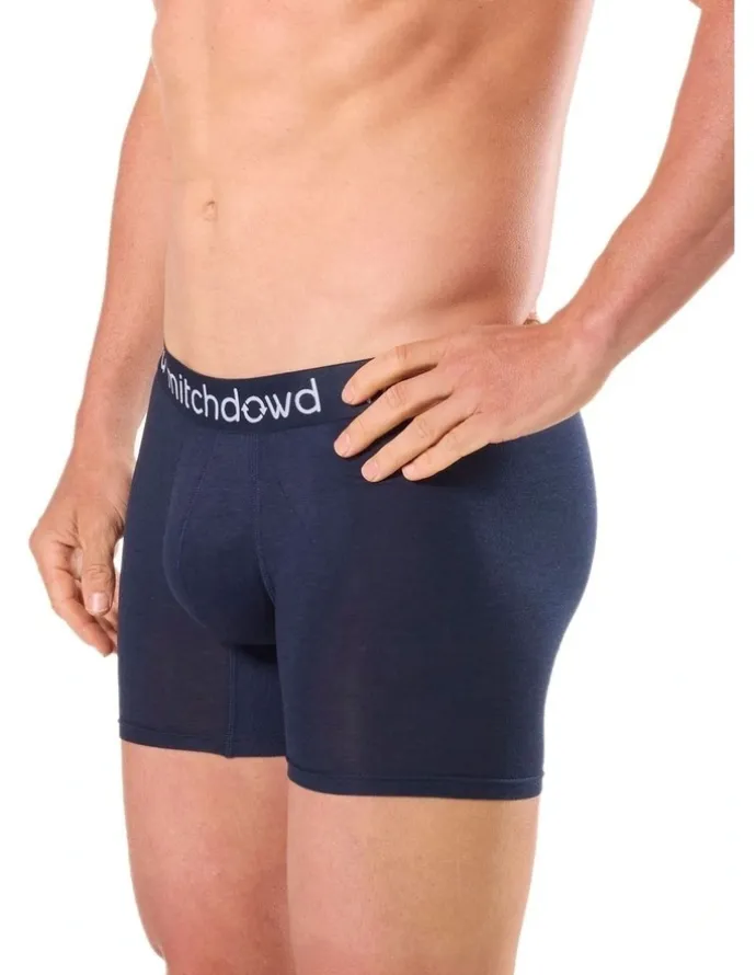 Mitch Dowd Men's Bamboo Long Leg Trunk 3 Pack in Navy