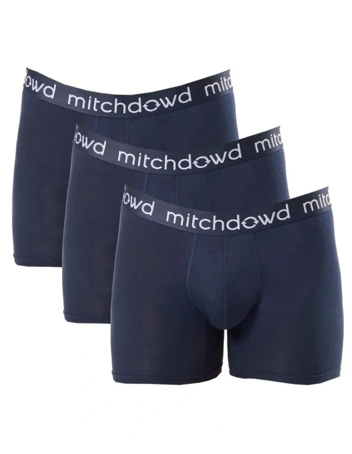 Mitch Dowd Men's Bamboo Long Leg Trunk 3 Pack in Navy