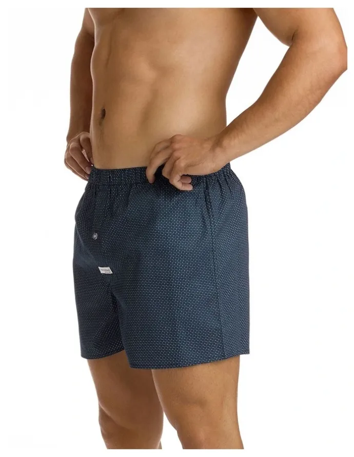 Mitch Dowd Men's Coby Printed Soft Wash Boxer in Navy